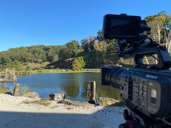Video Crew St Louis Lake by Man's house Video Crew St Louis lake