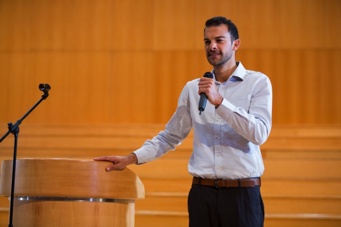 Man speaking on stage